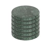 Argon Tableware 10Cm Marble Coasters - Set Of 6 Green Round Reusable Dining Table Drink Coaster Drinking Glass Mats