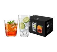 Argon Tableware 12 Piece Hoxton Crystal Tumbler Set Set | Reusable Clear Glass Water Wine Cocktail Whisky Gin Juice Drinking Glassware Cups Gift Set | Dishwasher Safe