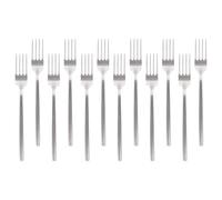 Argon Tableware 12 Stainless Steel Dinner Forks - 19.5cm Silver Finish Modern Cutlery Set for Dining & Entertaining - Stylish Dishwasher Safe Tableware