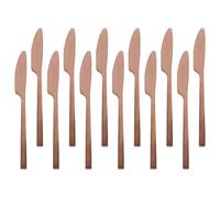 Argon Tableware 12 Stainless Steel Dinner Knives - 21cm Copper Finish Modern Cutlery Set for Dining & Entertaining - Stylish Dishwasher Safe Tableware