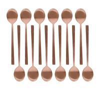 Argon Tableware Stainless Steel Teaspoons - 14.5cm - Copper - 12x Tea Spoons High Polished Metal Spoons 12-Piece Tea Coffee Sugar Spoon Cutlery Set