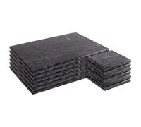 12pc Marble Placemats & Square Coasters Set Argon Tableware Black One Size