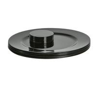 Argon Tableware 12Pc Metallic Charger Plates & Coasters Set - Black Reusable Dining Table Setting Plates Drink Placemats