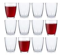 Argon Tableware 12x 380ml Conical Glass Tumblers - Clear | Reusable Glass Water Wine Cocktail Whisky Gin Juice Drinking Glassware Cups Gift Set | Dishwasher Safe