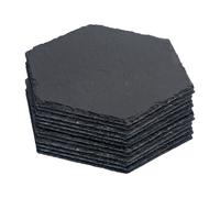 Argon Tableware 12X Hexagonal Slate Placemats - Natural Stone Rough Edge Slate Dinner Mats Dinnerware Plate Placemats