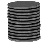 Argon Tableware 12X Linea Slate Coasters - Round Drink Coasters Black Stone Natural Slate Smooth Edge Drink Mat Cup Mats