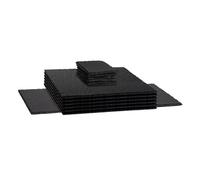 Argon Tableware Square Slate Placemats, Drink Coasters & Platter Set - 13pc - Black Natural Slate Dinnerware Place Settings Dining Mats for Kitchen, Home, Bar, Restaurant, Weddings, Events