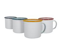 Argon Tableware 130ml Enamel Espresso Cup Set - 4 Colours Metal Drinking Mugs Cups Argon Tableware Multicolor