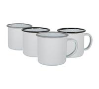 Argon Tableware 130ml Enamel Espresso Cup Set - Black/Grey Metal Drinking Mugs Cups Argon Tableware Multicolor