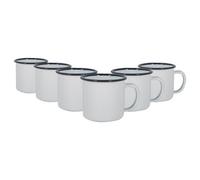 Argon Tableware 130Ml Enamel Espresso Cups - Navy - Set Of 6 Metal Drinking Mugs Teacup Coffee Mug Set Hot, Cold Drinks Cups