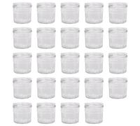 Argon Tableware Glass Jam Jars - 130ml - Pack of 24 - Empty Screw Top Kitchen Storage Jar for Food, Honey, Spice, Pickling, Preserving, Candle Making