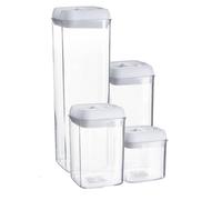 Argon Tableware 14Pc Food Storage Containers Set - White Airtight Plastic Storage Pantry Food Organiser With Flip Lock Lid