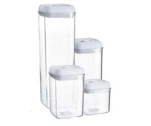Argon Tableware 14Pc Food Storage Containers Set - White Airtight Plastic Storage Pantry Food Organiser With Flip Lock Lid