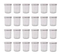 Argon Tableware Glass Jam Jars with Airtight Silver Lids - 150ml - Pack of 24 - Empty Screw Top Kitchen Storage Jar for Food, Honey, Spice, Pickling, Preserving, Candle Making