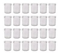 Argon Tableware Glass Jam Jars - 150ml - Pack of 24 - Empty Screw Top Kitchen Storage Jar for Food, Honey, Spice, Pickling, Preserving, Candle Making