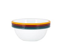 Argon Tableware Coloured Pasta Bowls - 16cm - Pack of 4 - Multicolour Salad Bowls Metal Enamel Cereal Bowls Lightweight Camping Serving Bowls for Snacks, Pasta, Cereal, Salad