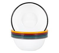 Argon Tableware 16cm White Enamel Bowls Set - 6 Colours Argon Tableware Multicolor