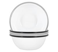 Argon Tableware 16cm White Enamel Bowls Set - Black/Grey Argon Tableware Multicolor