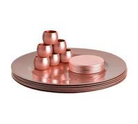 Argon Tableware 18 Piece Metallic Charger Plates Set - Rose Gold, Pink