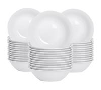 Argon Tableware 36x Classic White 18cm Cereal Bowls - Porcelain Ice Cream Ramen Oatmeal Dishes - Microwave and Dishwasher Safe