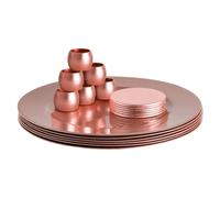 Argon Tableware 18pc Metallic Charger Plates Set - Reusable Dining Table Setting Plate in Rose Gold Argon Tableware Rose Gold