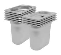 Argon Tableware Stainless Steel Gastronorm Containers With Lids - 1/9 150mm - 1L - Pack Of 10