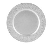 Argon Tableware 1x Hammered Charger Plate - 33cm Dining Table Setting Plate Placemat in Silver Argon Tableware Silver