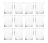 Argon Tableware Water Glasses Set of 12-200ml Clear Drinking Tumblers - Straight-Sided Everyday Glassware for Water Juice Cocktails - Durable Soda Lime Glass