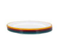 Argon Tableware Enamel Side Plates - 20cm - Pack of 4 - Multicolour Dining Plates Lightweight Small Dinner Dish for Appetisers, Starters, Mains, Sides, Desserts