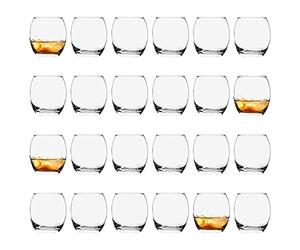 Argon Tableware 24 Piece Whisky Glasses - 405ml - Tondo Collection - Whiskey Drinking Tumbler Cups Dishwasher Safe Large Highball Glass Modern Water Hiball