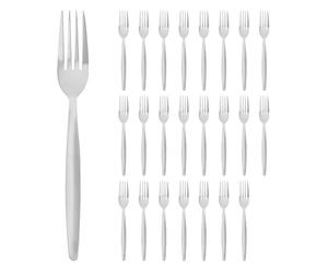 Argon Tableware 24x Dinner Forks, Stainless Steel Dinner Cutlery Kitchen Table Fork Set Dishwasher Safe