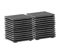 Argon Tableware Linea Square Slate Coasters - 10cm - Pack of 24, Black