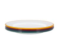 Argon Tableware 25.5cm White Enamel Dinner Plates Set - 4 Colours Argon Tableware Multicolor