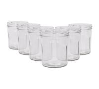 Argon Tableware 250Ml Glass Jam Jars With No Lids - Set Of 6 Empty Screw Top Kitchen Storage Preserving Jar