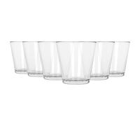 Argon Tableware Water Glasses Set of 6-250ml Clear Drinking Tumblers - Straight-Sided Everyday Glassware for Water Juice Cocktails - Durable Soda Lime Glass