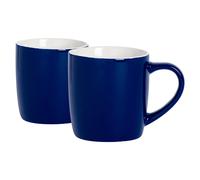Argon Tableware 2x Coloured Coffee Mugs - 350ml - Durable Stoneware Cappuccino Tea Cup in Navy Argon Tableware Navy