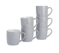 Argon Tableware 2X Coloured Coffee Mugs - 350Ml - Grey - Durable Stoneware Cappuccino Tea Cup Dishwasher & Microwave Safe