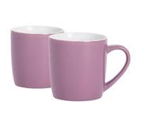 Argon Tableware Coloured Coffee Mugs - Purple - 350ml - Pack of 2 - Gloss Ceramic Stoneware Latte Cappuccino Cups Hot Chocolate Cups Colourful Mug Set with Handle