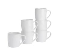 Argon Tableware 2X Coloured Coffee Mugs - 350Ml - White - Durable Stoneware Cappuccino Tea Cup Dishwasher & Microwave Safe