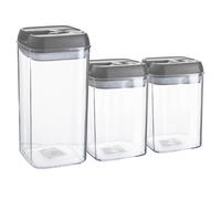 Argon Tableware 3 Piece Flip Lock Plastic Food Storage Containers Set in Grey Argon Tableware Grey