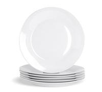 Argon Tableware 12x White 30cm Large Classic White Dinner Plates - Dishwasher and Microwave Safe - Porcelain Dining Main Course Serving Student Dishes Set