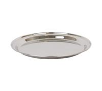 Argon Tableware 30cm Serving Platter - Stainless Steel Chrome Dinner Tray Round Tray Plate Medium Appetizer Serving Dishes for Party, Events, Table Service, Snack Platters