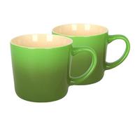 Argon Tableware Green Ombre Coffee Mug 330ml - Pack of 2 - New Bone China Tea Mug, Vegan Friendly Ceramic Cup, Glazed Stoneware Style Drinkware, Microwave Dishwasher Safe