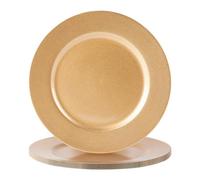 Argon Tableware 33Cm Metallic Charger Plates - Gold - Set Of 6 Gloss Finish Reusable Dining Table Setting Plates Placemats