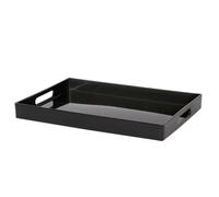 Argon Tableware 34.5 x 30cm Serving Tray with Handles - Black - Rectangular Tray Metallic Decorative Breakfast Tray Melamine Food Tray for Eating, Snacks, Drinks, Food Serving