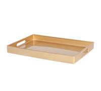 Argon Tableware 34.5 x 30cm Serving Tray with Handles - Gold - Rectangular Tray Metallic Decorative Breakfast Tray Melamine Food Tray for Eating, Snacks, Drinks, Food Serving