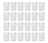Argon Tableware Glass Jam Jars - 380ml - Pack of 24 - Empty Screw Top Kitchen Storage Jar for Food, Honey, Spice, Pickling, Preserving, Candle Making