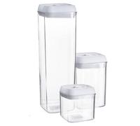 3 Piece Flip Lock Plastic Food Storage Containers Set Argon Tableware White One Size