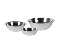 Argon Tableware 3 Piece Mixing Bowl Set - 3 Sizes - Stainless Steel Kitchen Nesting Baking Dishes Deep Salad Bowl for Cooking, Baking, Picnic Snacks