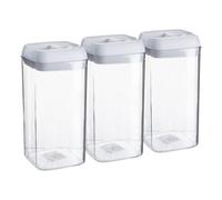 Argon Table Food Storage Containers with Airtight Flip Lock Lids - 1200ml - White - 3 Pack - Plastic Kitchen Storage Tupperware Pantry Food Organiser for Cereal, Oats, Sugar, Coffee, Biscuits, Tea